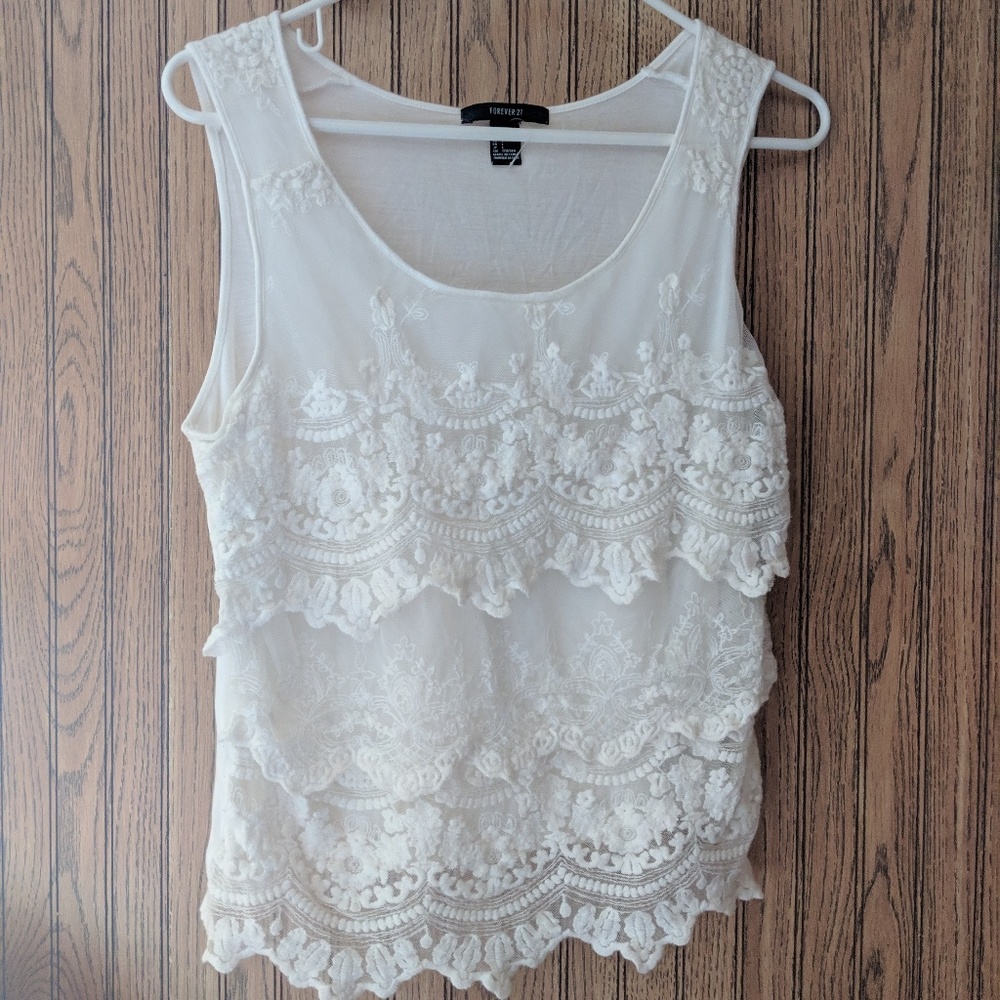 White lace tank top
